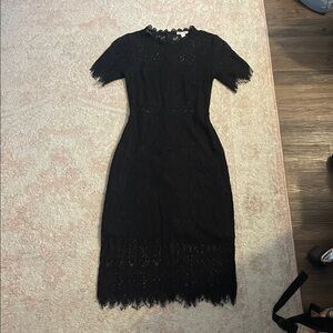 Miami Black Lace Midi Dress